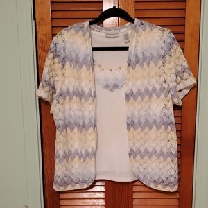 Alfred Dunner Pastel Chevron Top